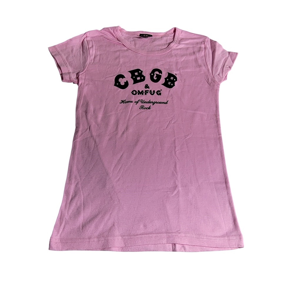 CBGB & OMFUG Home of Underground Rock Pink Graphic T-Shirt Small S